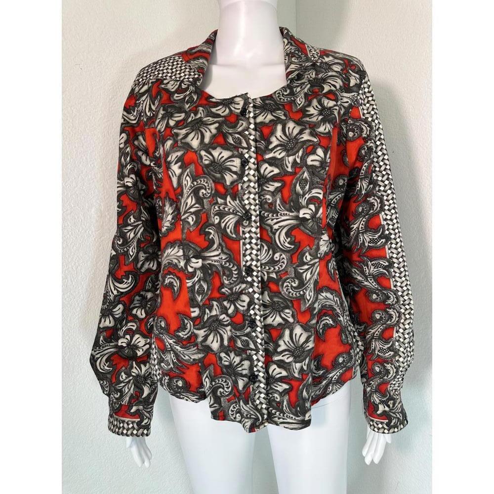 VTG 1990s Women’s Sz 9/10 Rockies Western Floral Button Up Shirt Rodeo Cowgirl